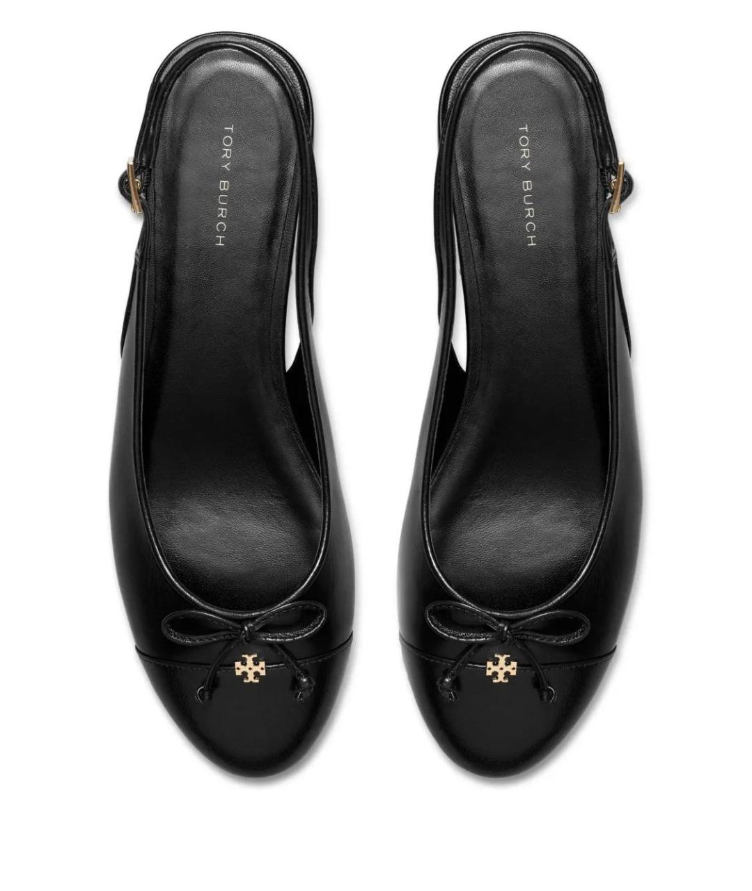 TORY BURCH Черные кожаные балетки, фото 3