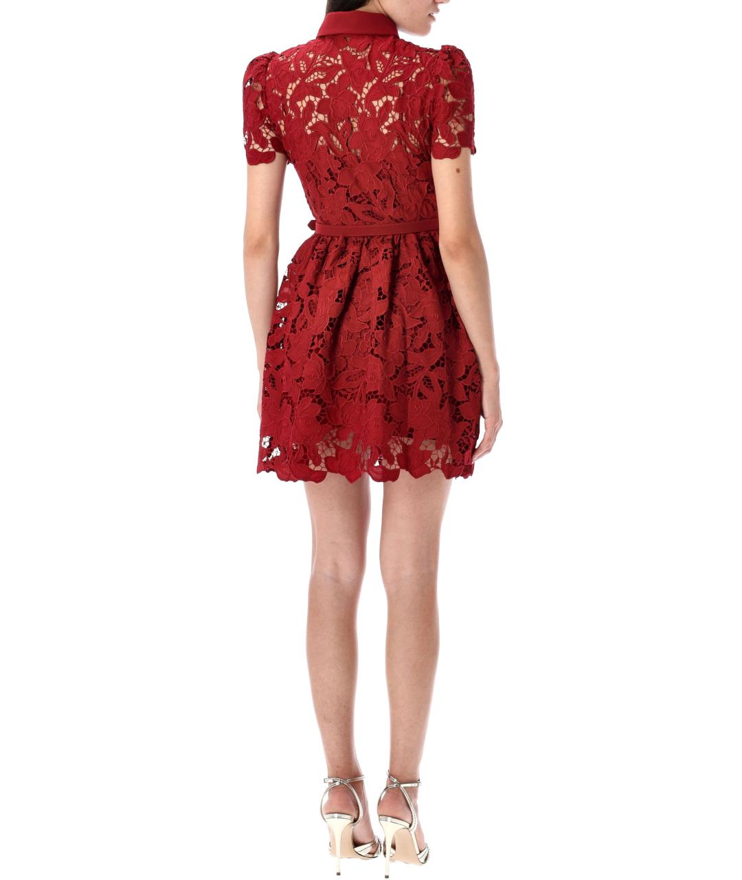 SELF-PORTRAIT Красное полиэстеровое повседневное платье, фото 3