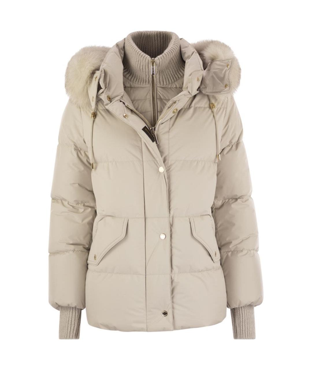 MOORER Белая полиэстеровая куртка, фото 1