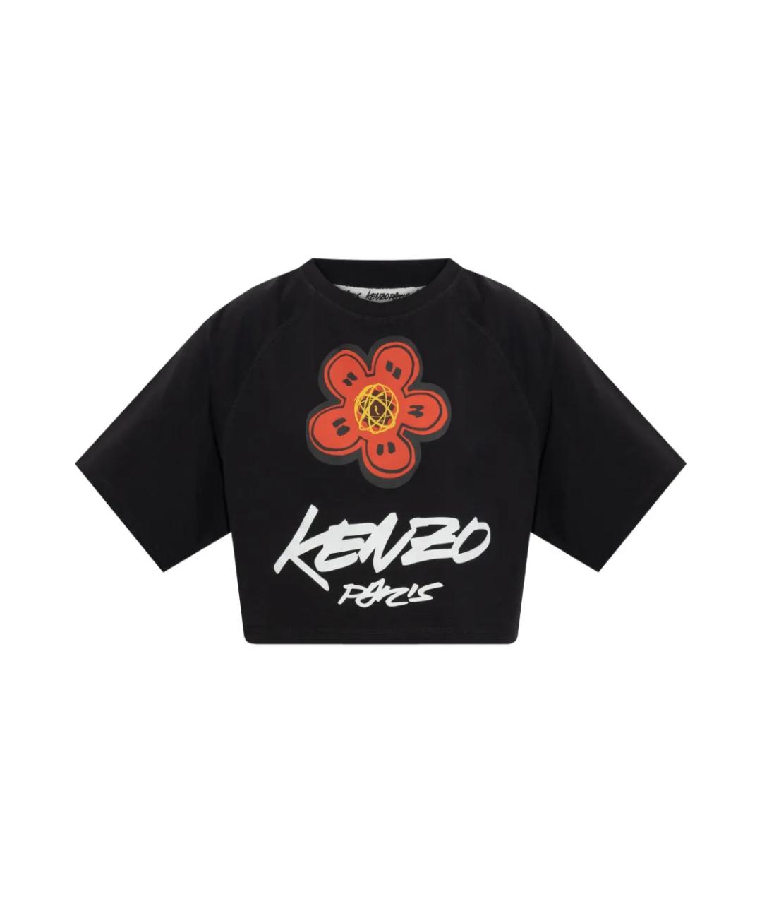 KENZO Черная хлопковая футболка, фото 1