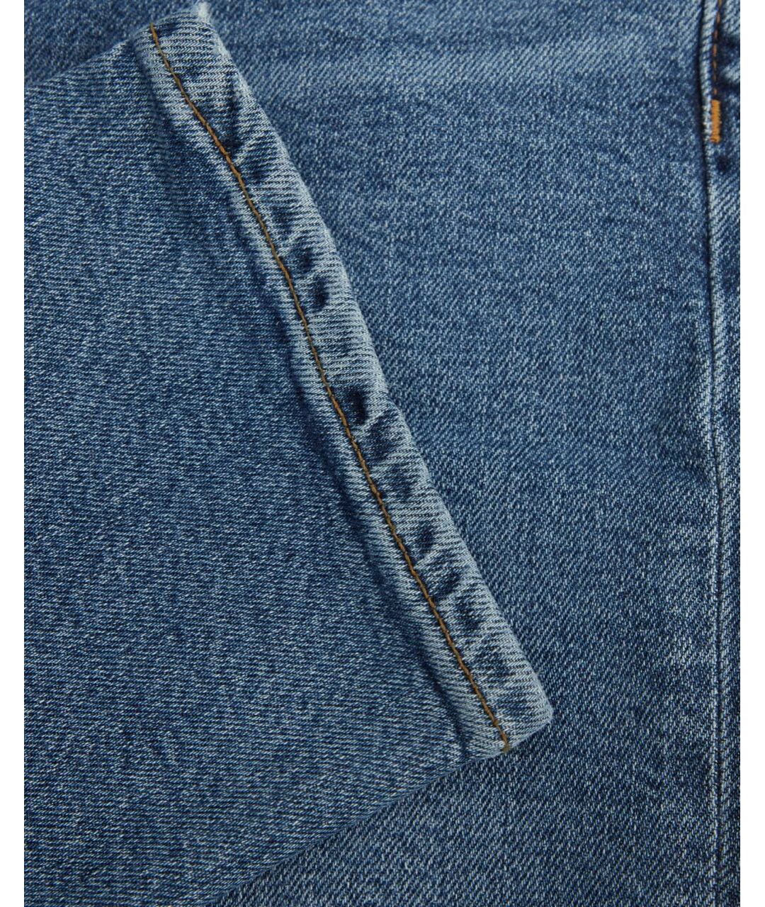 RE/DONE Синие хлопко-эластановые джинсы слим, фото 7