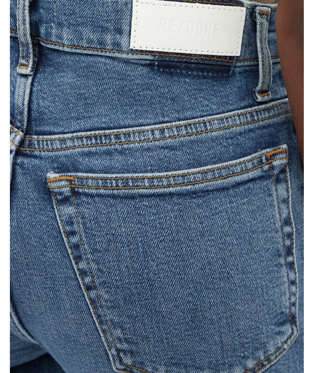 RE/DONE Синие хлопко-эластановые джинсы слим, фото 5
