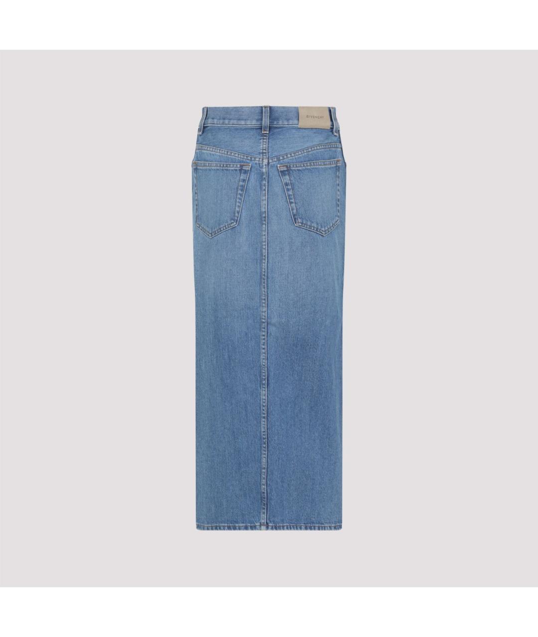 GIVENCHY Синяя хлопковая юбка миди, фото 3