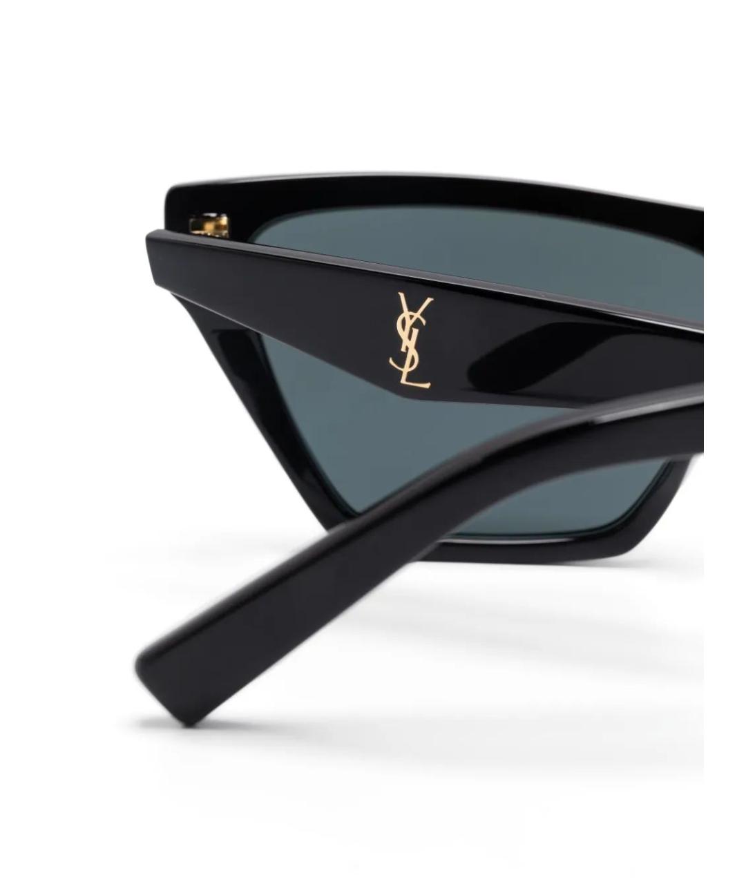 SAINT LAURENT Черные пластиковые солнцезащитные очки, фото 3