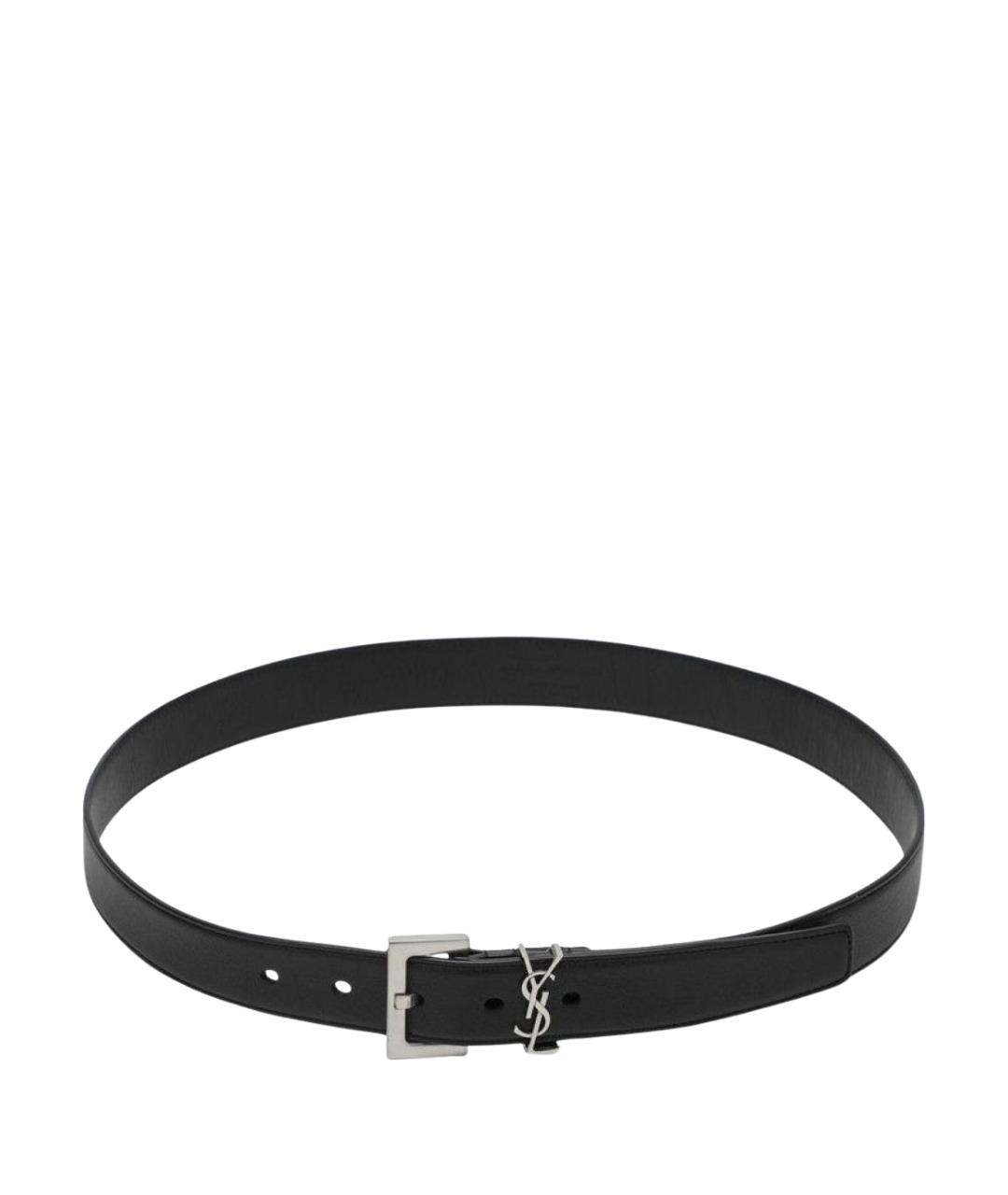 SAINT LAURENT Черный кожаный ремень, фото 1