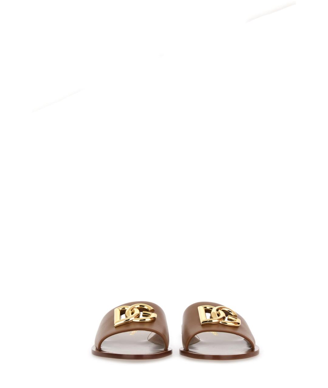 DOLCE&GABBANA Коричневые кожаные сандалии, фото 4