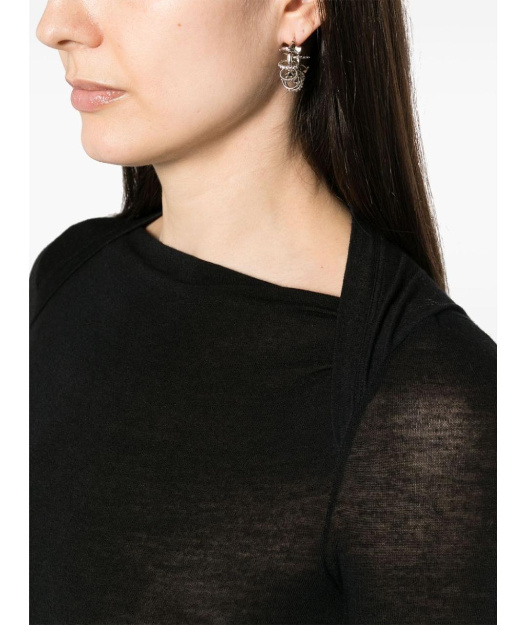 SAINT LAURENT Черное шерстяное повседневное платье, фото 2