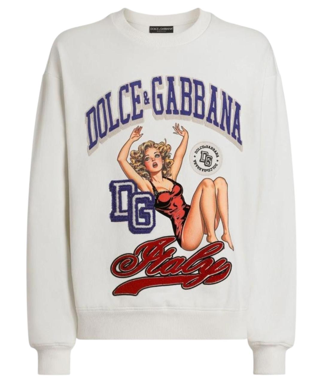 DOLCE&GABBANA Белый хлопковый джемпер / свитер, фото 1