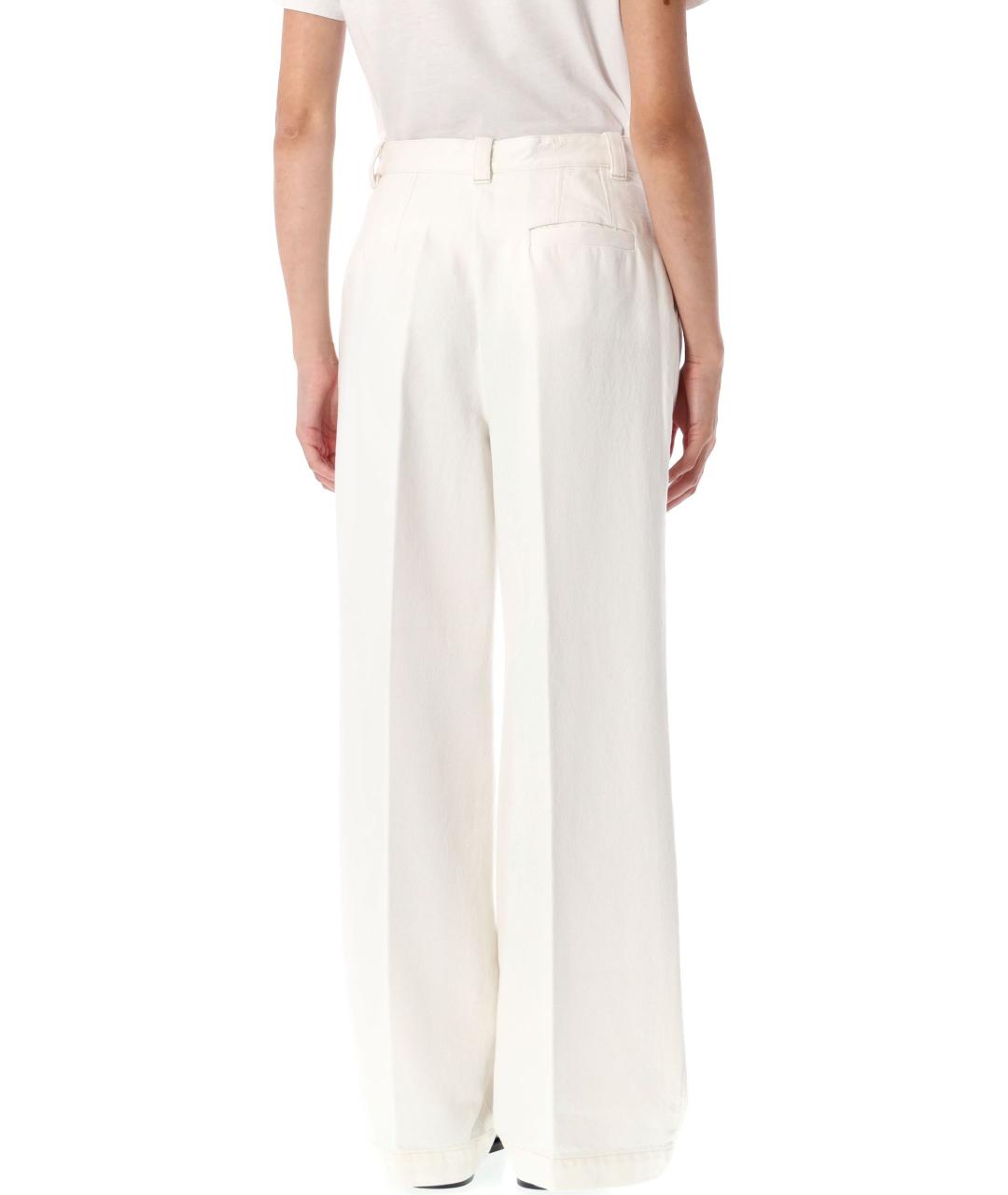 A.P.C. Белые хлопковые брюки широкие, фото 2