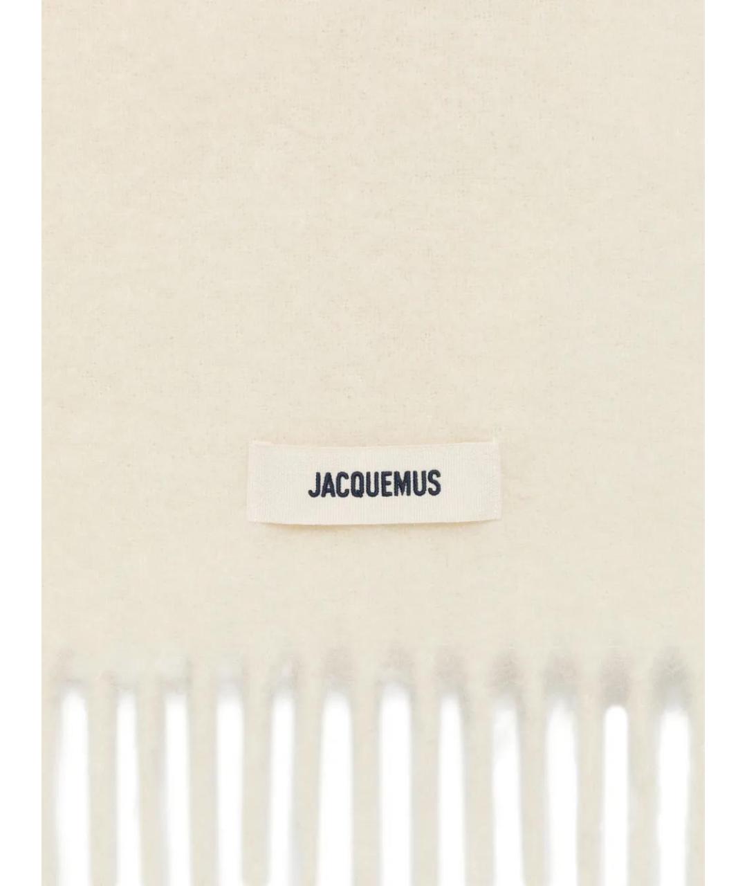 JACQUEMUS Бежевый шерстяной шарф, фото 2