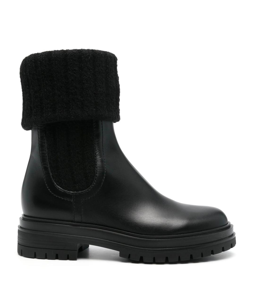 GIANVITO ROSSI Черные кожаные ботинки, фото 1