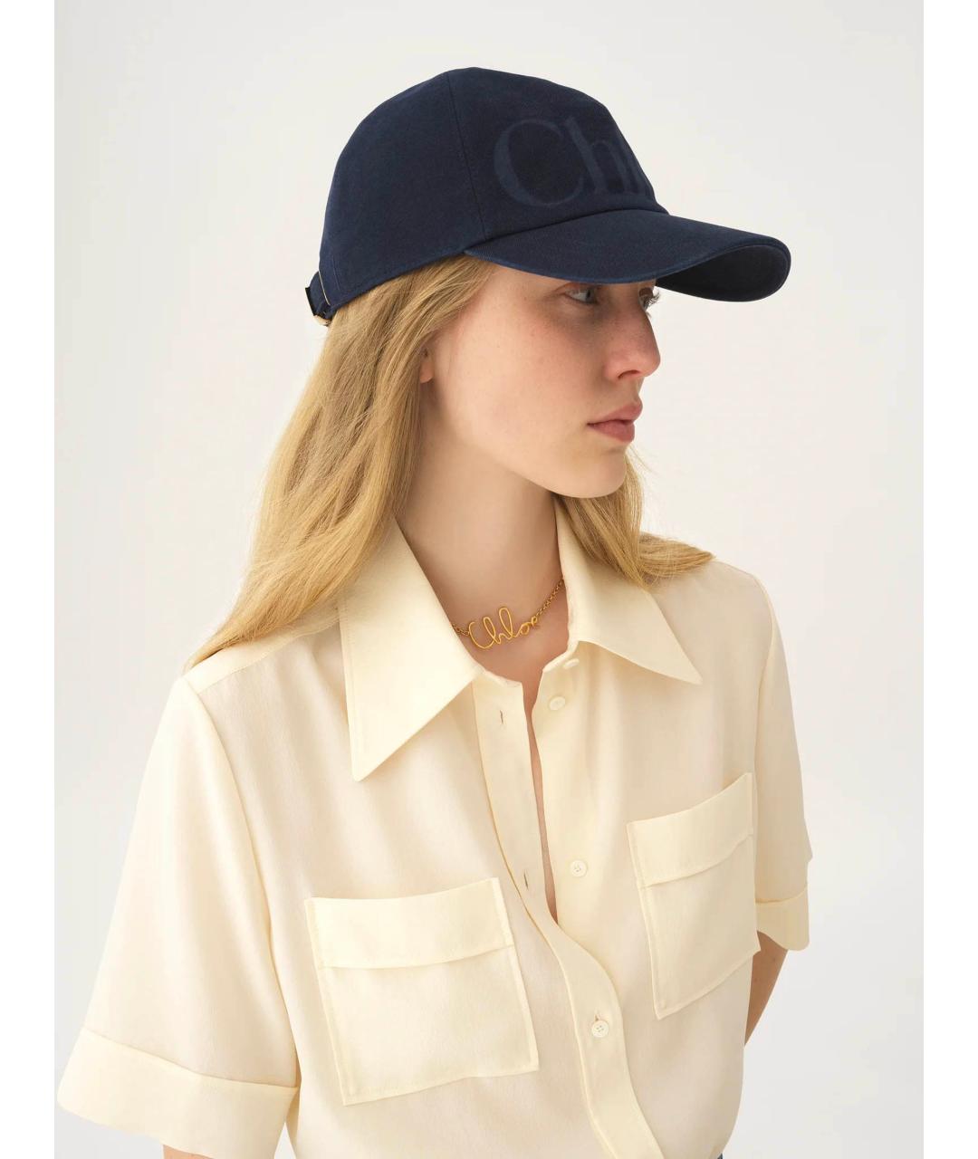 CHLOE Синяя хлопковая кепка, фото 4
