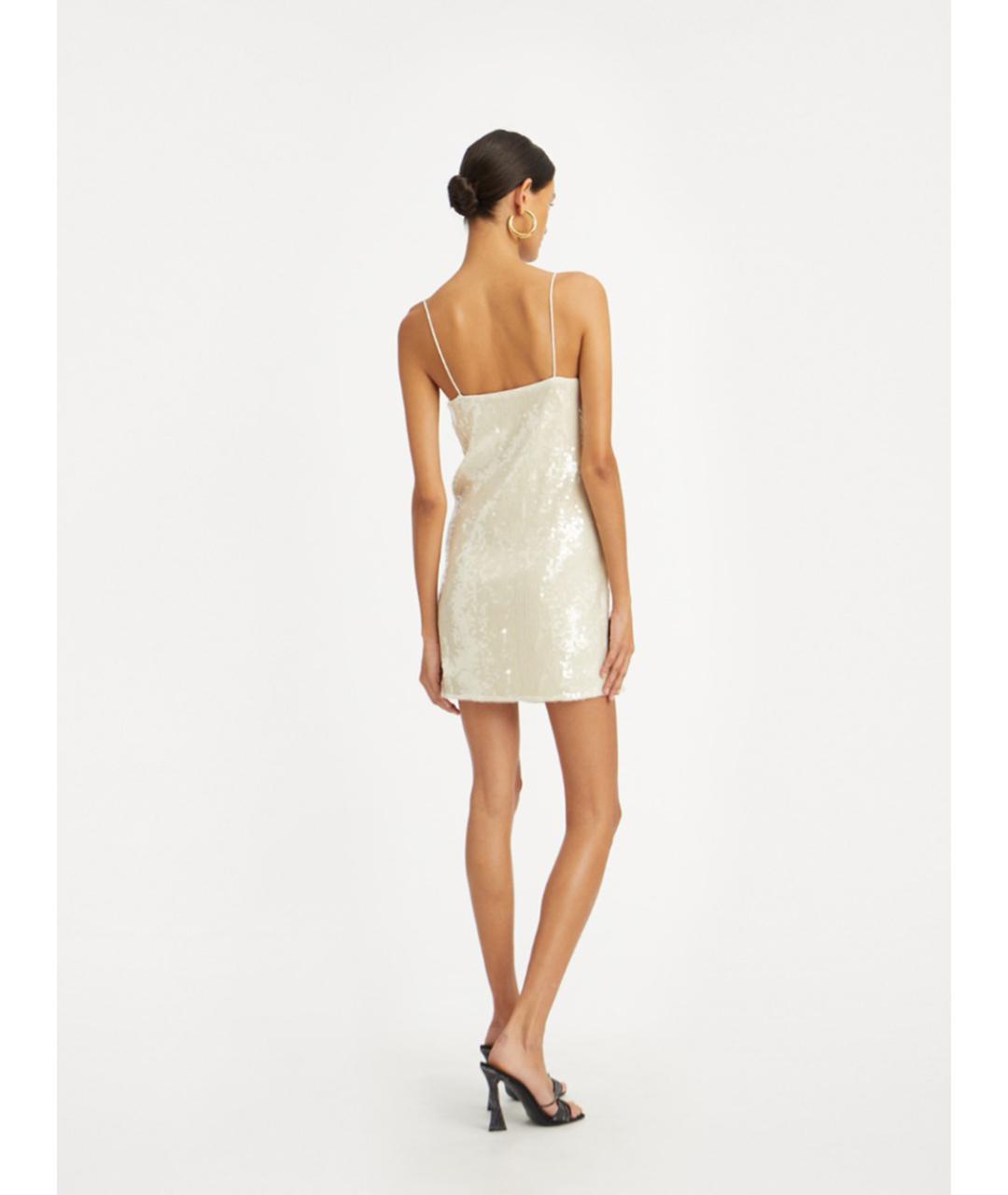 ROTATE Белое полиэстеровое вечернее платье, фото 5