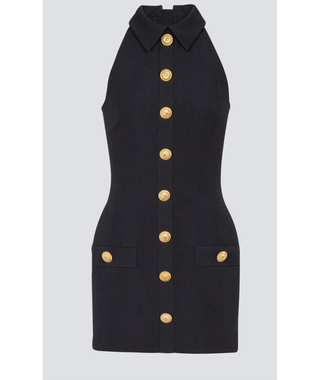 BALMAIN Черное шерстяное коктейльное платье, фото 1