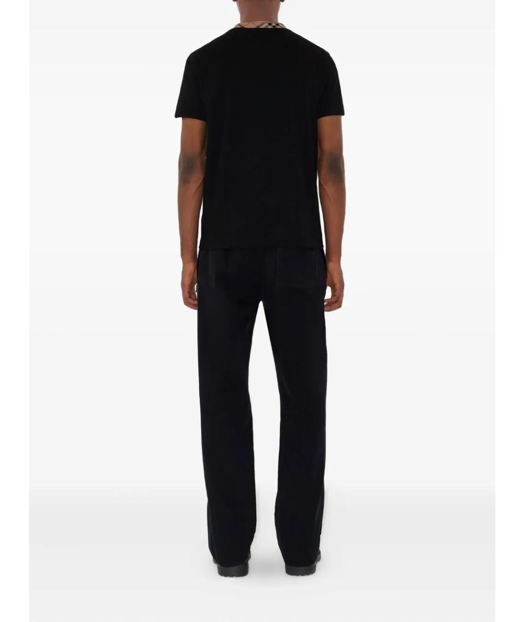 BURBERRY Черная хлопковая футболка, фото 4