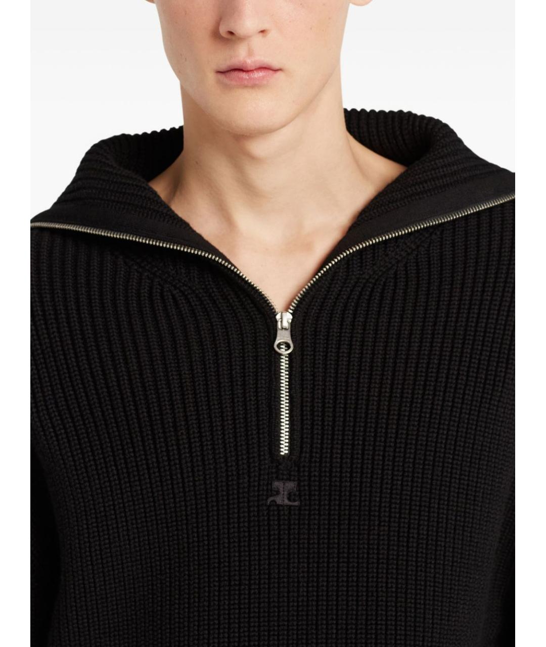 COURREGES Черный шерстяной джемпер / свитер, фото 4