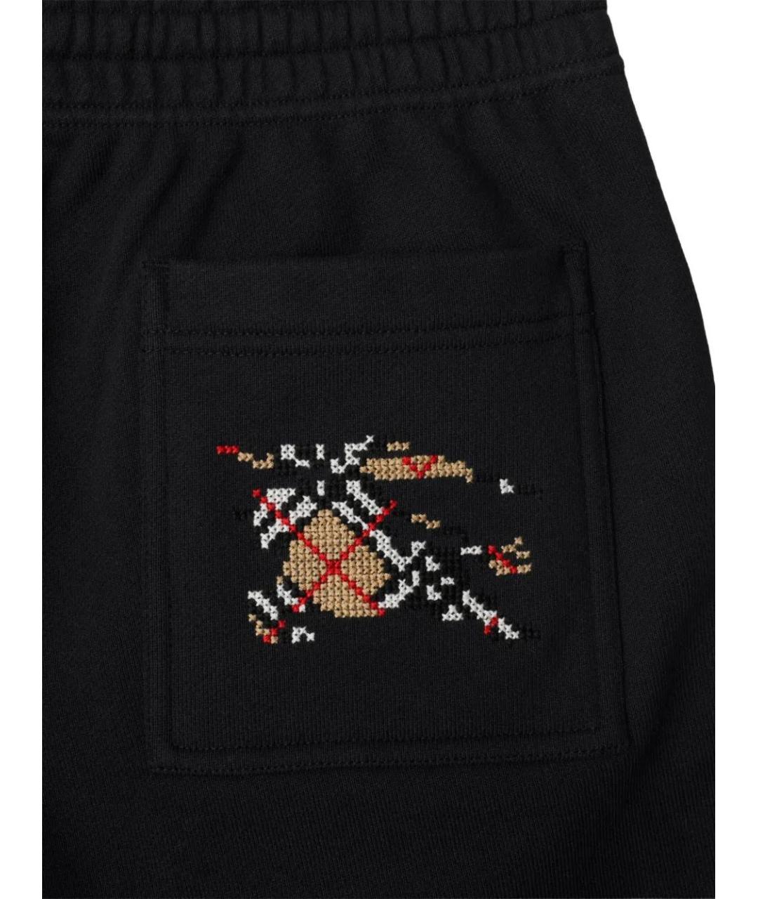 BURBERRY Черные хлопковые шорты, фото 5