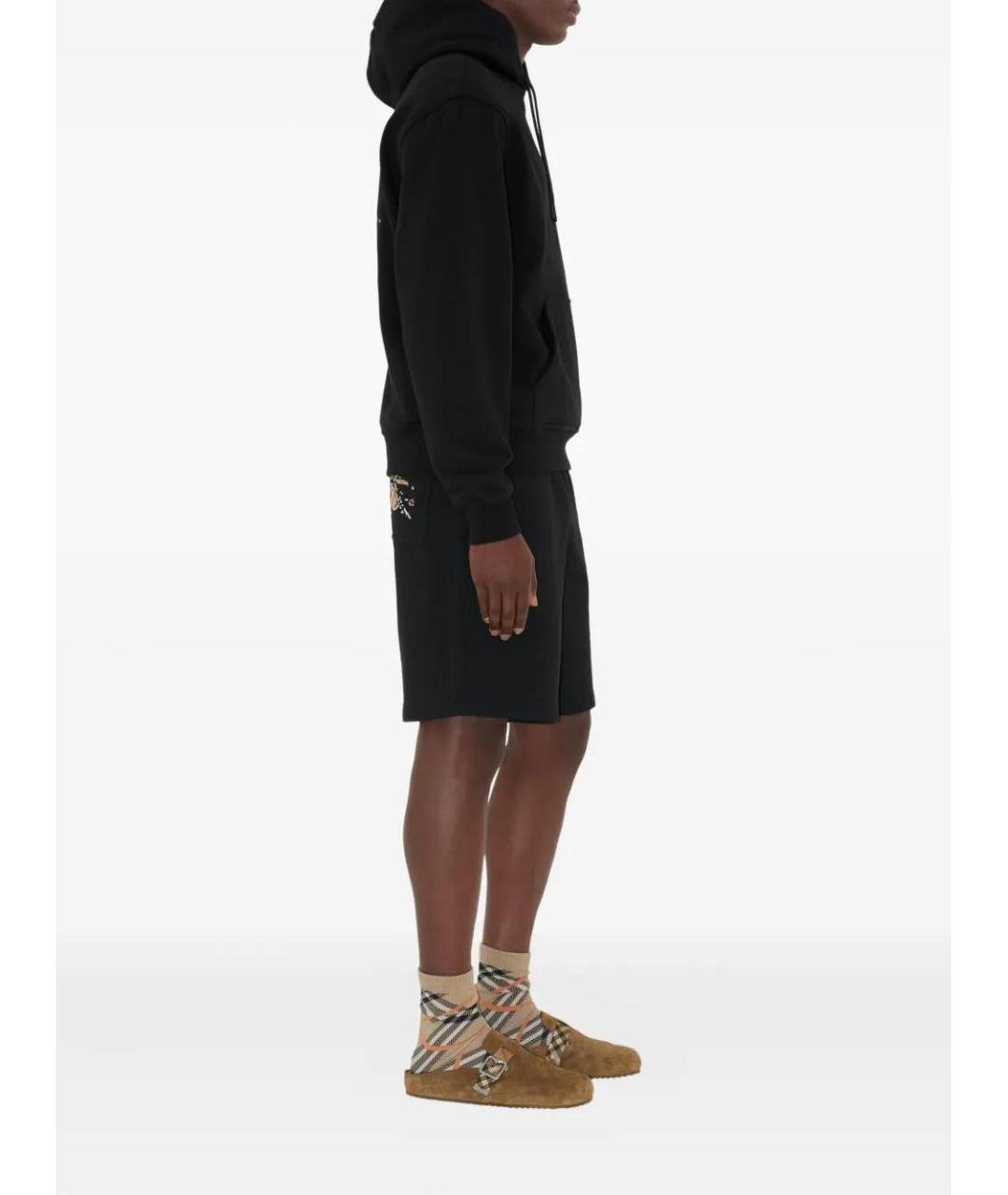 BURBERRY Черные хлопковые шорты, фото 3