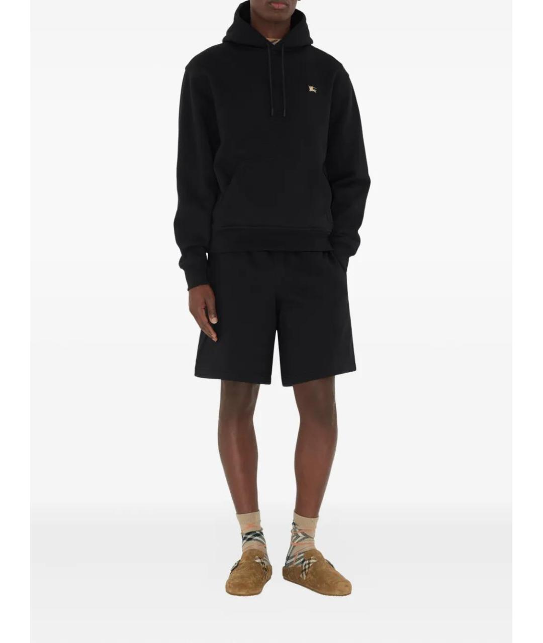 BURBERRY Черные хлопковые шорты, фото 2