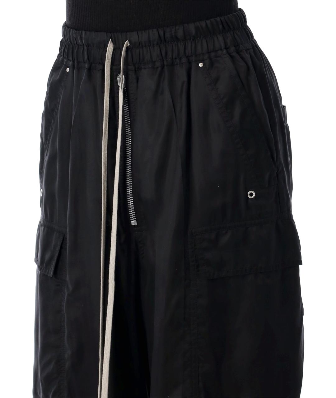 RICK OWENS Черные вискозные прямые брюки, фото 3