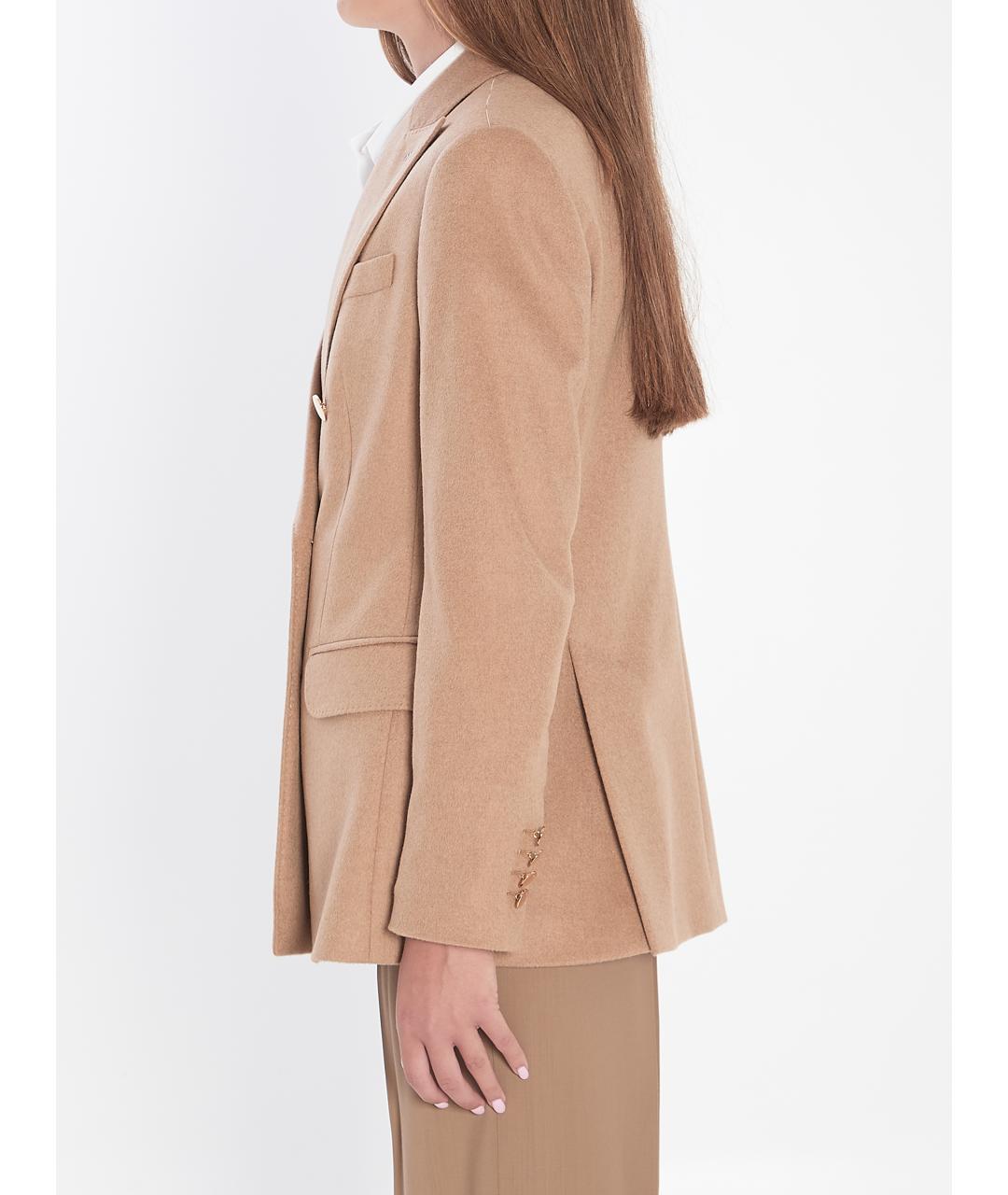 MAX MARA Бежевый шерстяной жакет/пиджак, фото 4