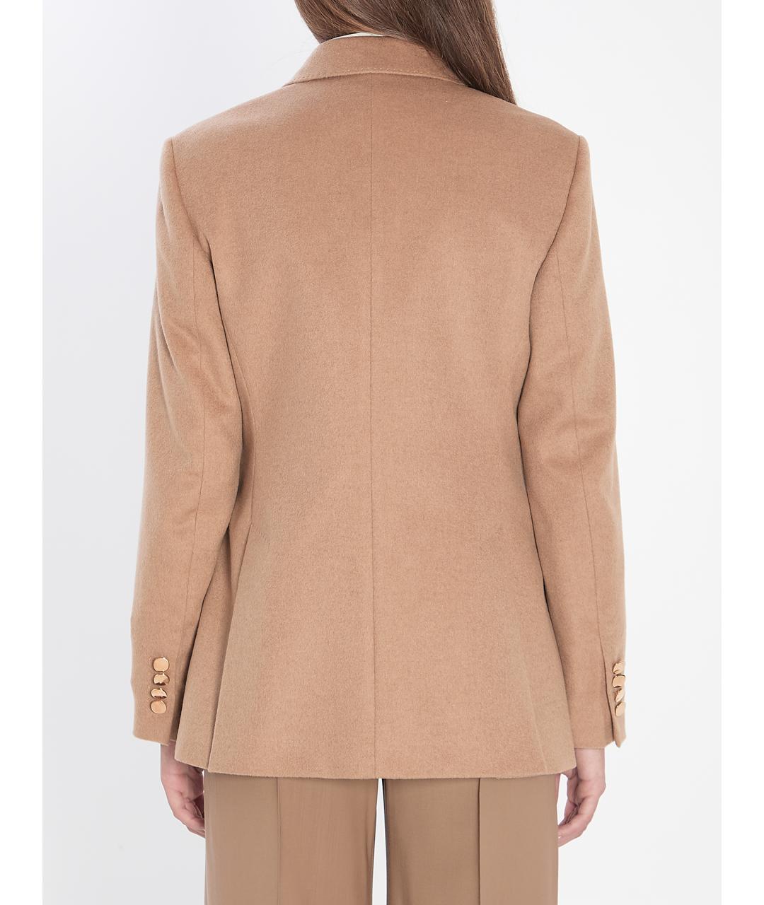 MAX MARA Бежевый шерстяной жакет/пиджак, фото 5