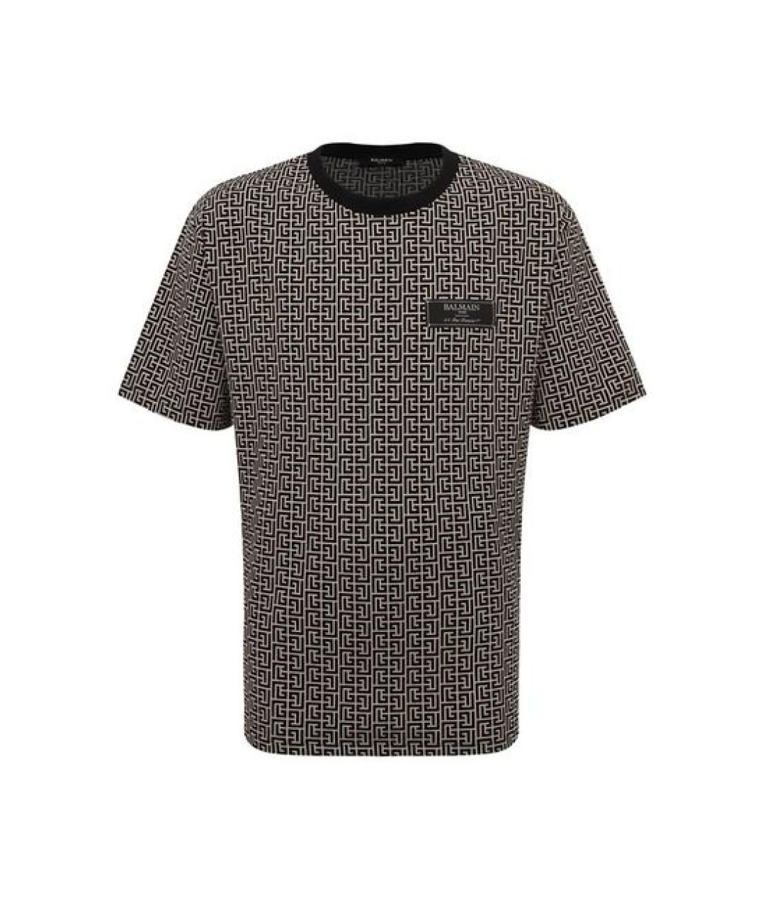 BALMAIN Черная хлопковая футболка, фото 1