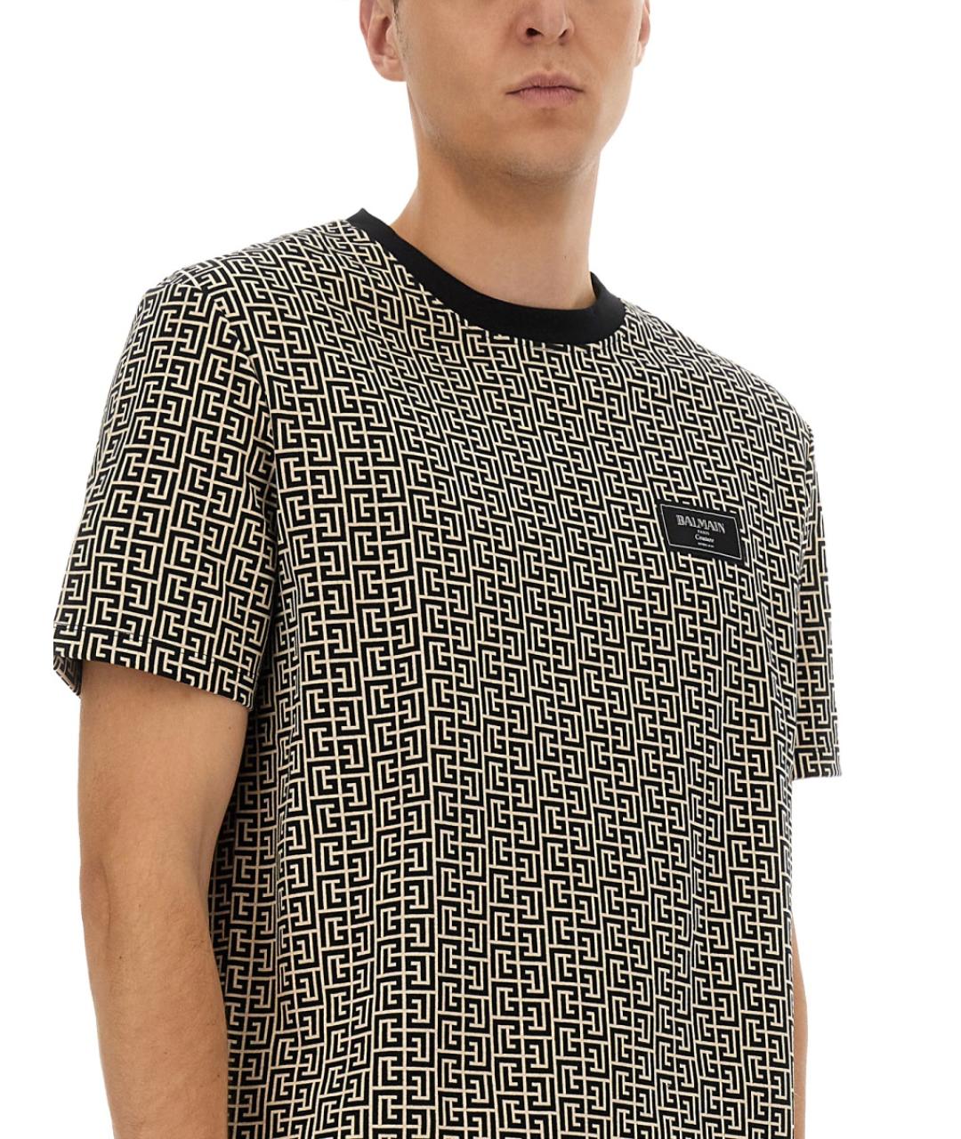 BALMAIN Черная хлопковая футболка, фото 3