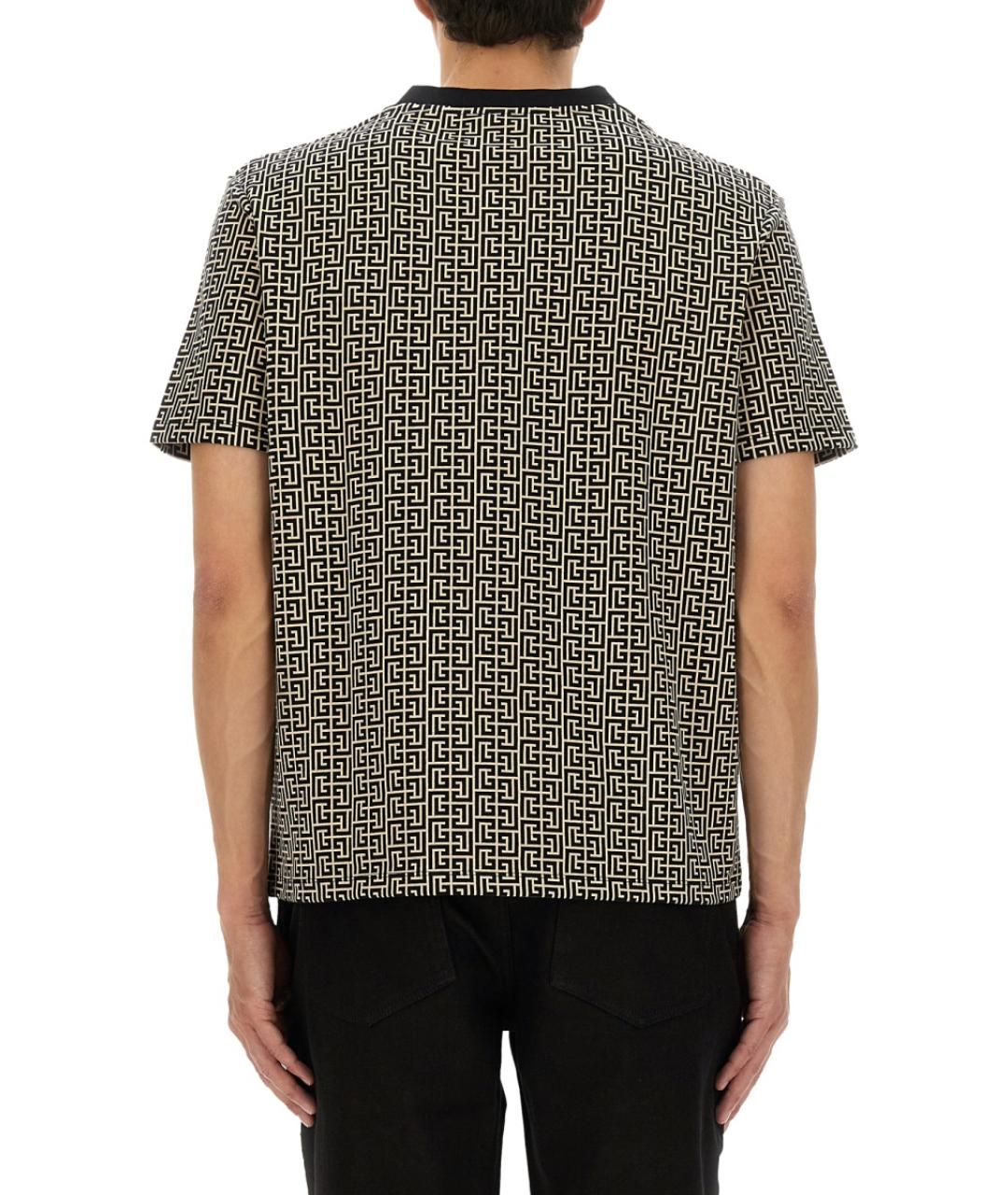 BALMAIN Черная хлопковая футболка, фото 2