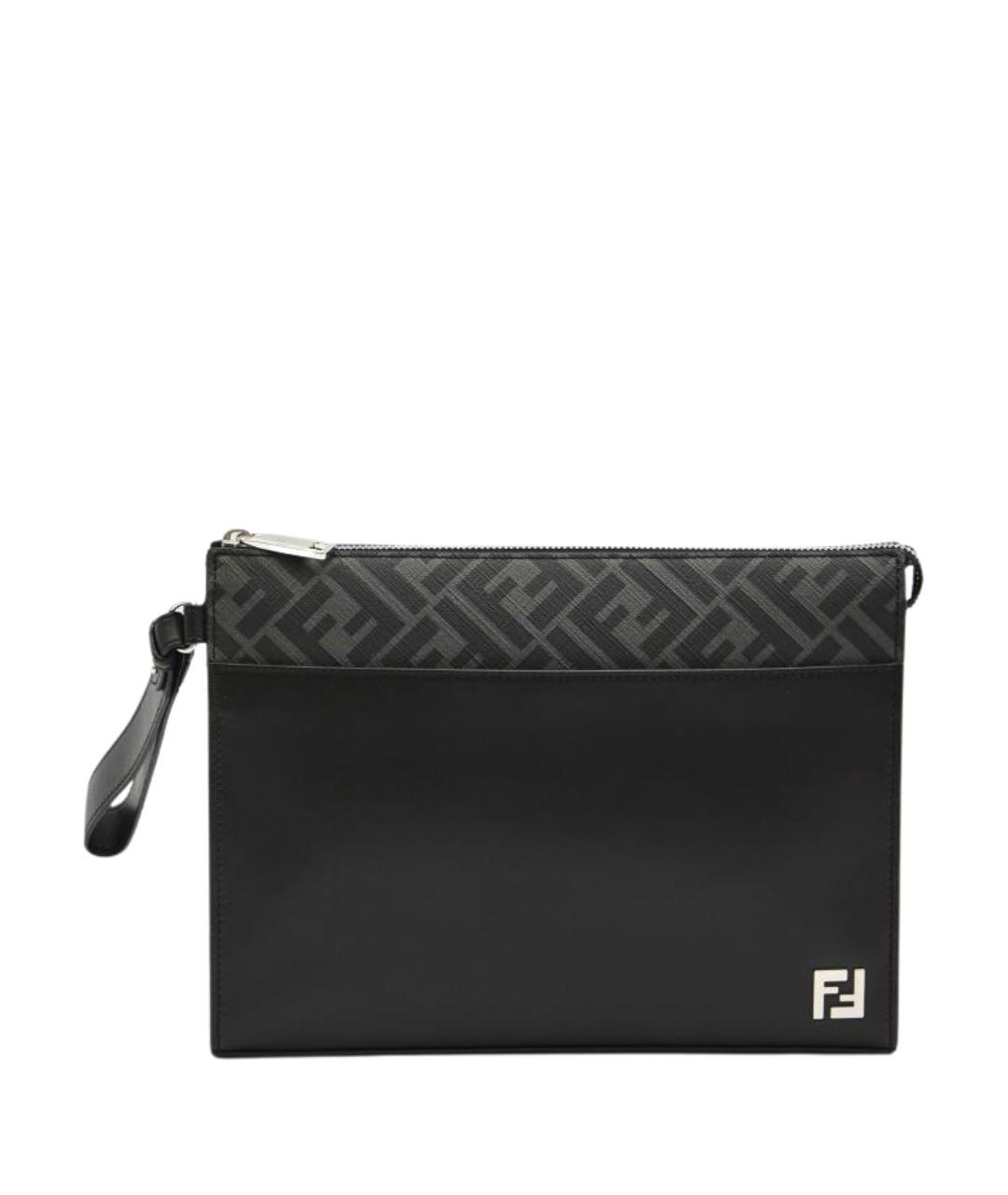 FENDI Черная кожаная папка для документов, фото 1