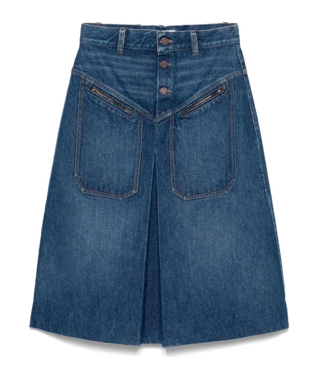 CHLOE Синяя хлопковая юбка миди, фото 1