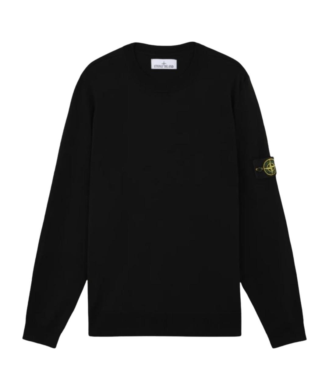 STONE ISLAND Черный шерстяной джемпер / свитер, фото 1
