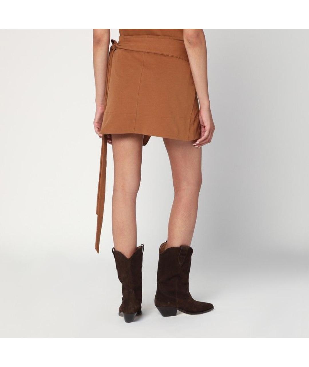 ISABEL MARANT Коричневая хлопковая юбка мини, фото 2