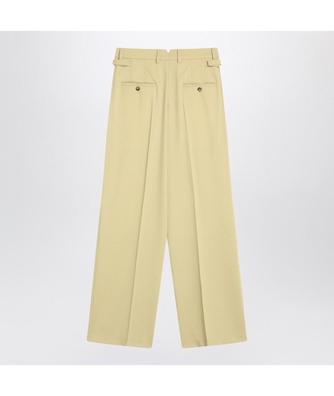 Ami Paris Желтые шерстяные прямые брюки, фото 2
