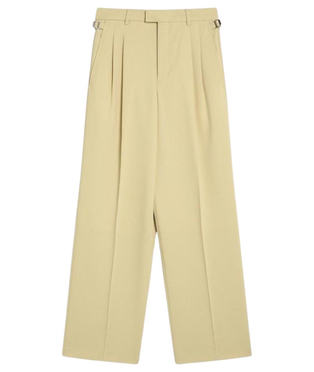 Ami Paris Желтые шерстяные прямые брюки, фото 1