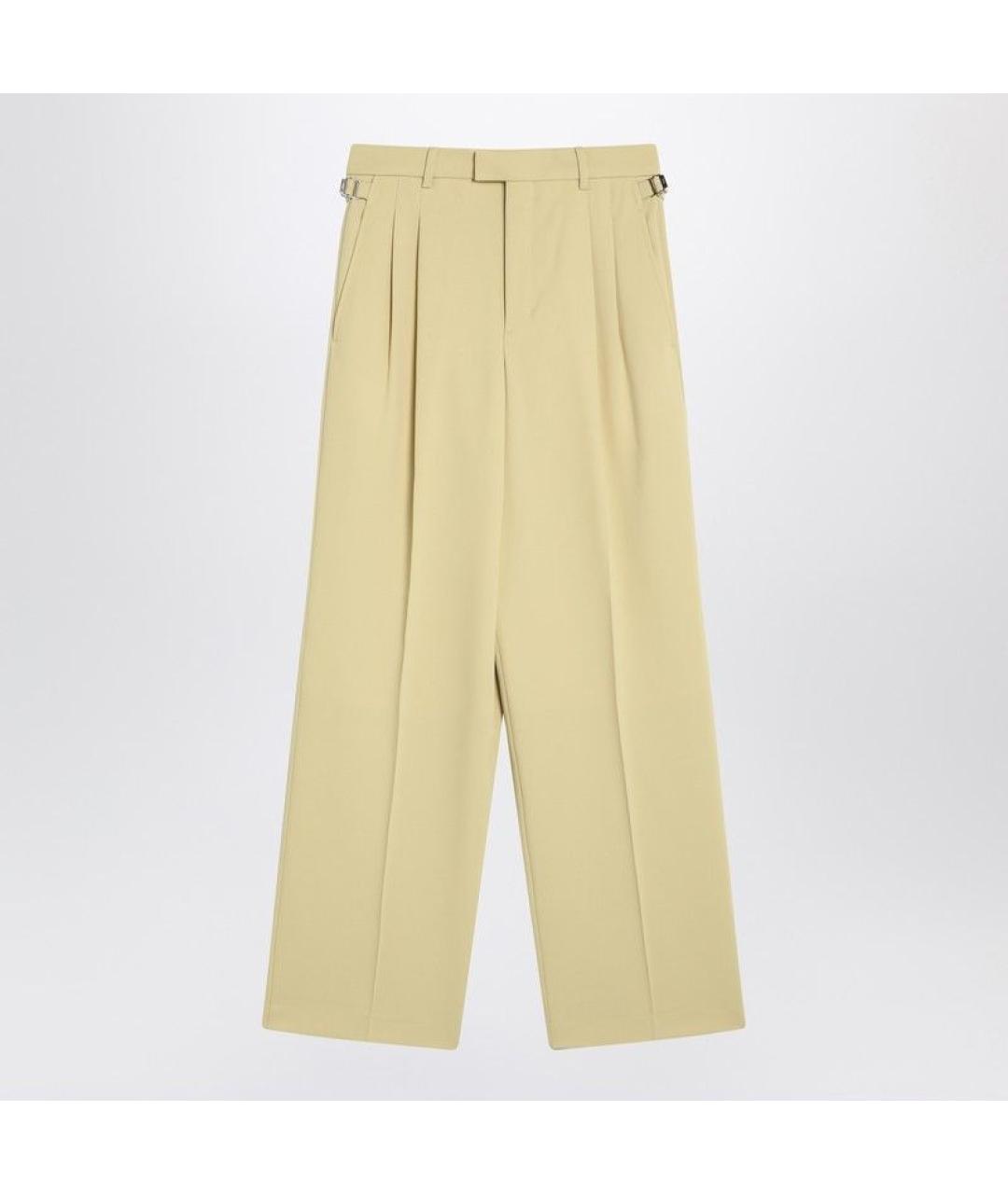 Ami Paris Желтые шерстяные прямые брюки, фото 3