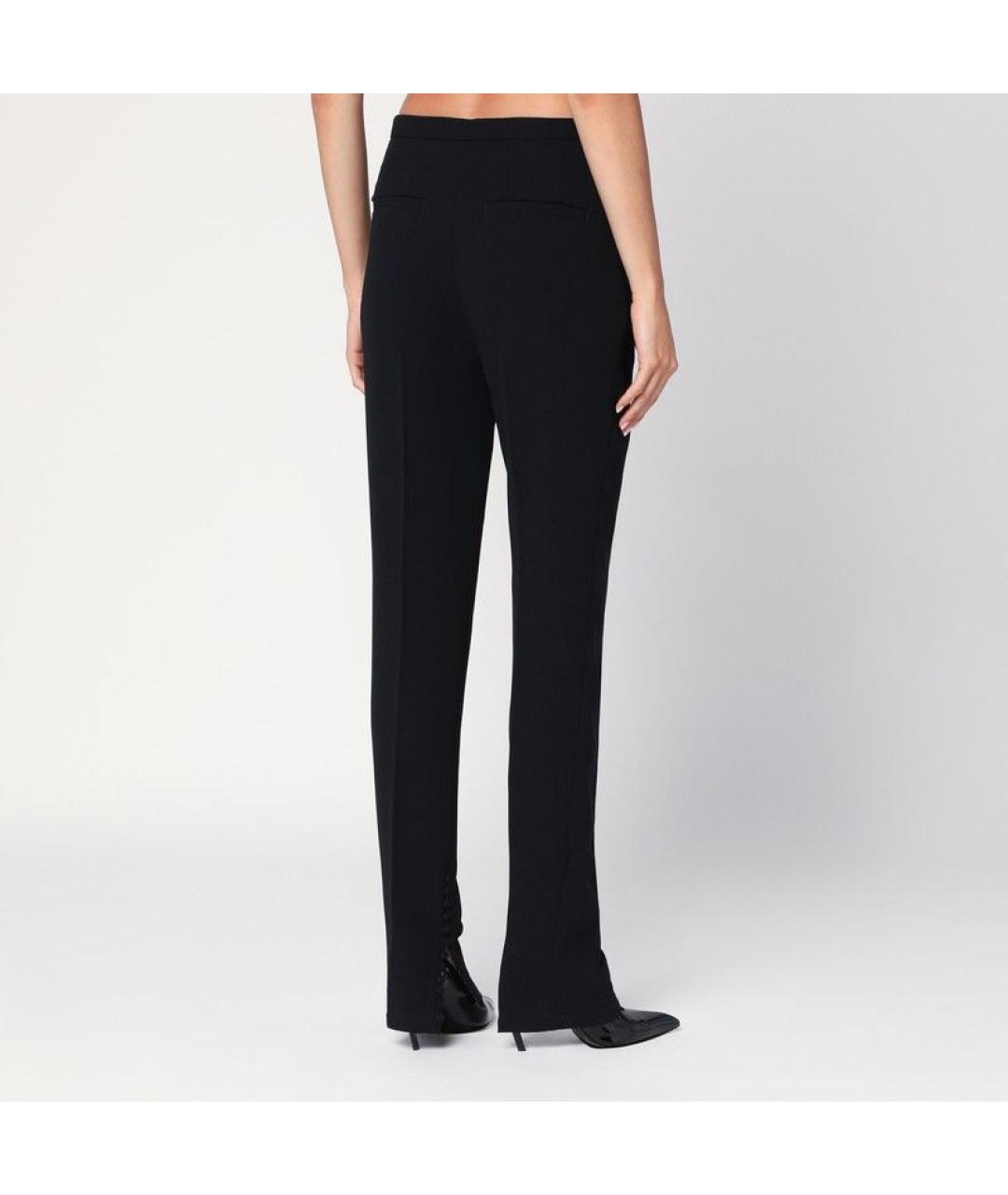 DRIES VAN NOTEN Черные полиэстеровые брюки узкие, фото 2