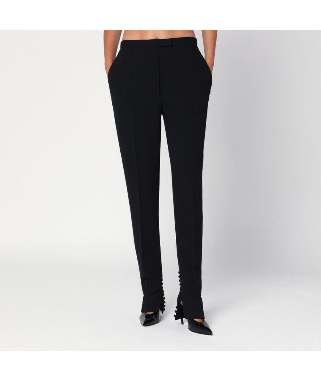 DRIES VAN NOTEN Черные полиэстеровые брюки узкие, фото 3