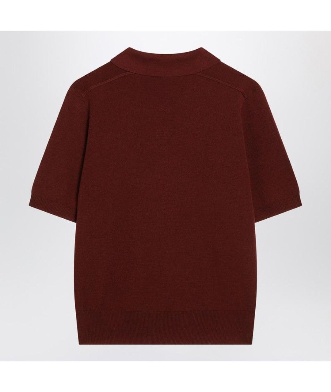 BURBERRY Бордовая хлопковая футболка, фото 2