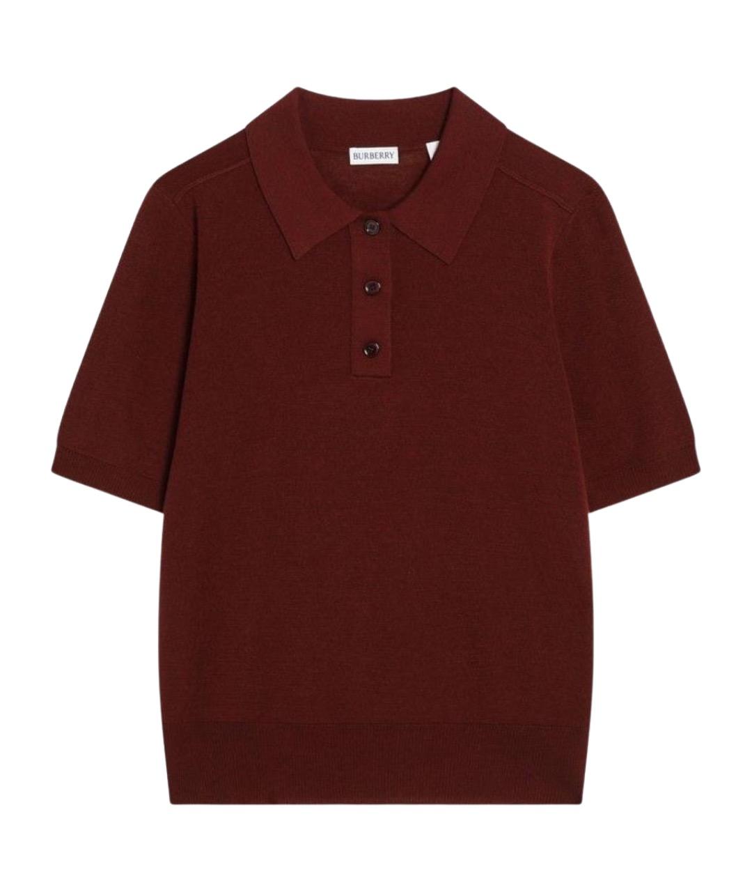 BURBERRY Бордовая хлопковая футболка, фото 1