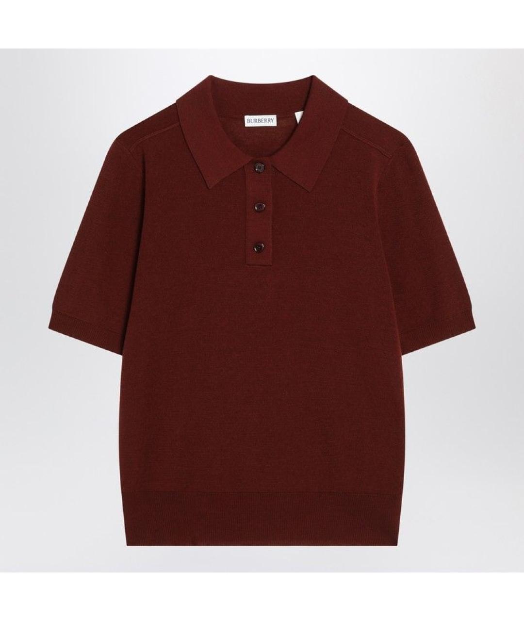 BURBERRY Бордовая хлопковая футболка, фото 3