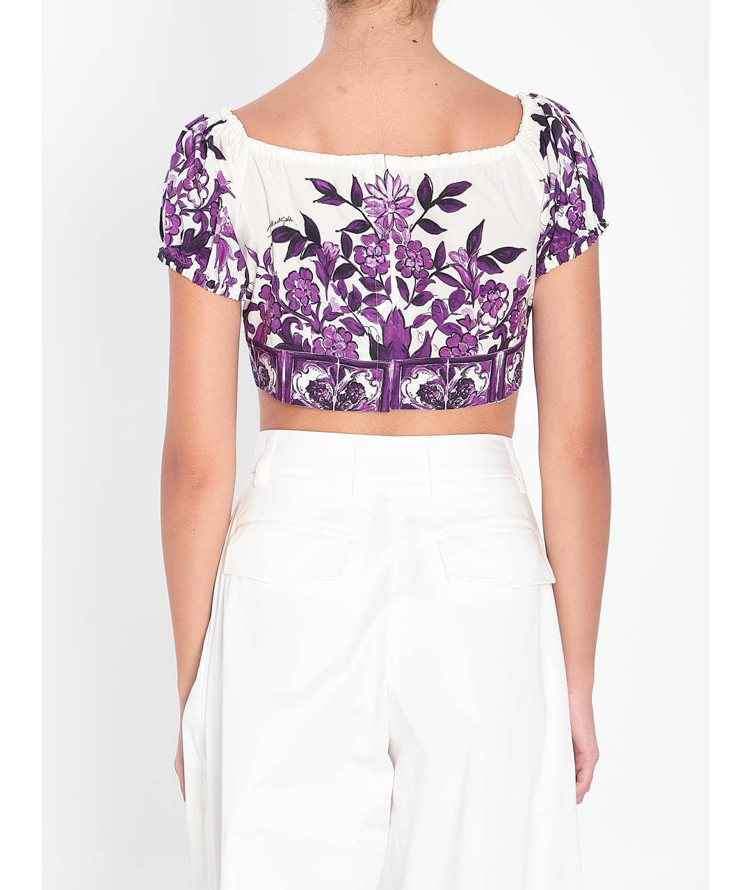 DOLCE&GABBANA Фиолетовая хлопковая блузы, фото 5