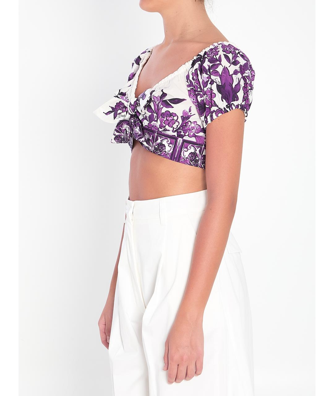 DOLCE&GABBANA Фиолетовая хлопковая блузы, фото 3