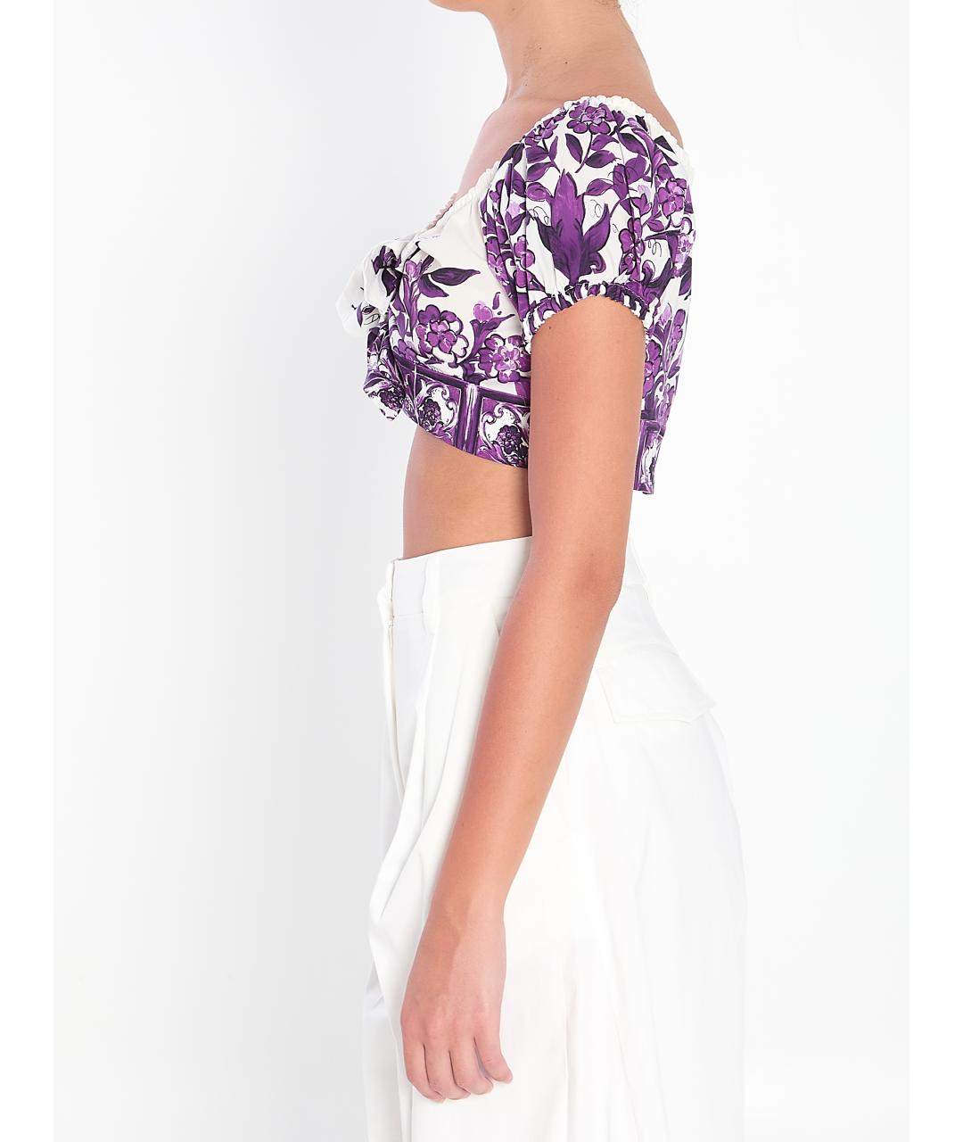 DOLCE&GABBANA Фиолетовая хлопковая блузы, фото 4