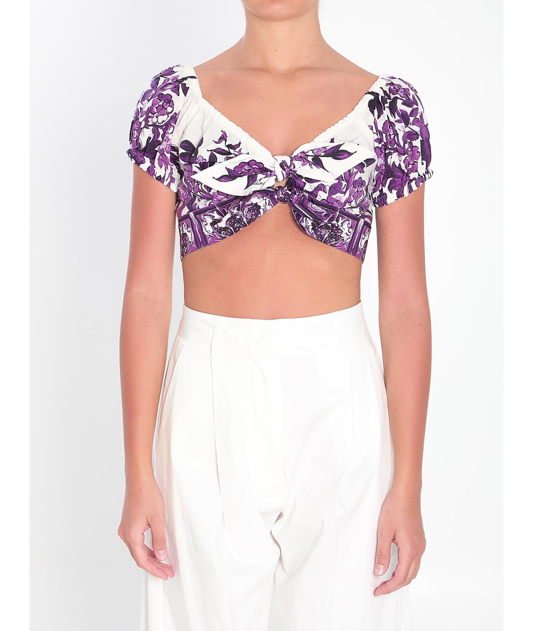 DOLCE&GABBANA Фиолетовая хлопковая блузы, фото 2