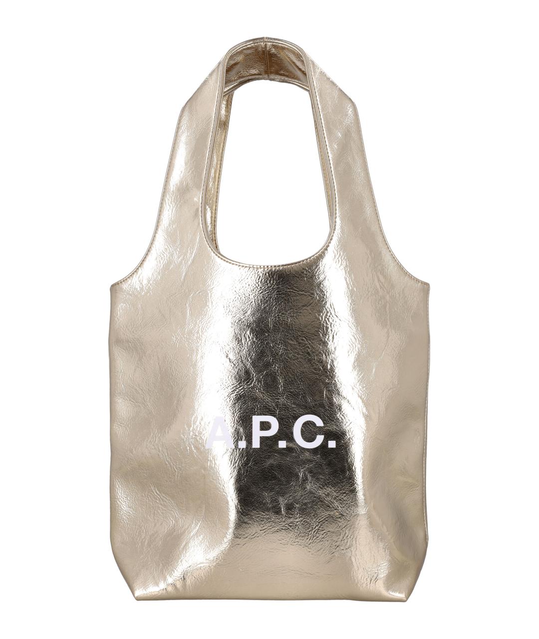 A.P.C. Золотая сумка тоут из искусственной кожи, фото 1