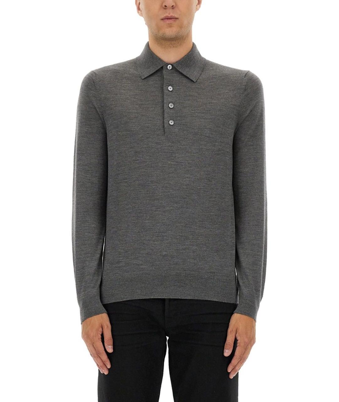 TOM FORD Серый шерстяной джемпер / свитер, фото 2