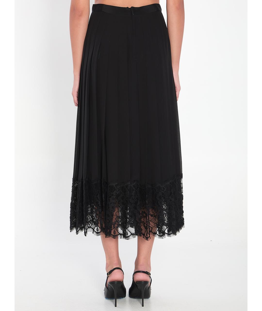 DOLCE&GABBANA Черная полиэстеровая юбка миди, фото 4