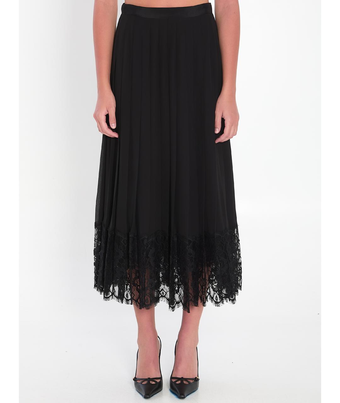 DOLCE&GABBANA Черная полиэстеровая юбка миди, фото 2