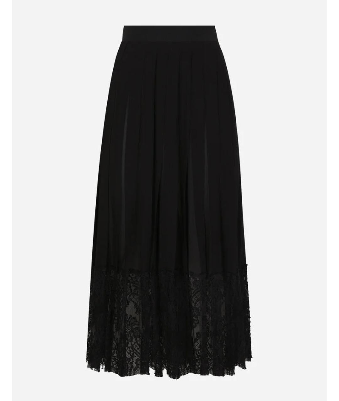 DOLCE&GABBANA Черная полиэстеровая юбка миди, фото 1